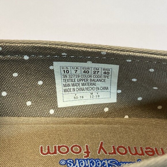 Bobs By Skechers Women Size 10 Memory Foam Flats Tan Canvas - Picture 7 of 9
